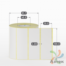 Термотрансферная этикетка 100х35 (рядов 1 по 1 000 шт) Полуглянец в рулоне, втулка 40 мм (к) IQ code