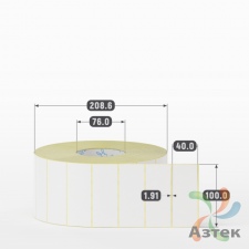 Термоэтикетка ЭКО 100х40 (рядов 1 по 5 000 шт)  в рулоне, втулка 76 мм (к) IQ code
