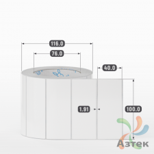 Этикетка самоклеящаяся 100х40 (рядов 1 по 1 000 шт) Полипропилен съемный клей в рулоне, втулка 76 мм (к) IQ code