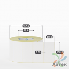 Термоэтикетка ЭКО 100х50 (рядов 1 по 2 000 шт)  в рулоне, втулка 76 мм (к) IQ code