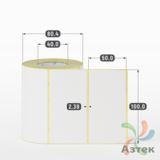 Термоэтикетка ЭКО 100х50 (рядов 1 по 500 шт)  в рулоне, втулка 40 мм (к) IQ code