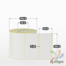 Термотрансферная этикетка 100х50 (рядов 1 по 1 000 шт) Полуглянец в рулоне, втулка 40 мм (к) IQ code