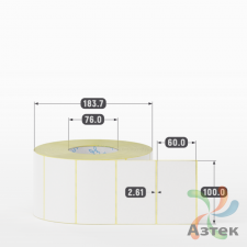 Термоэтикетка ЭКО 100х60 (рядов 1 по 2 500 шт)  в рулоне, втулка 76 мм (к) IQ code