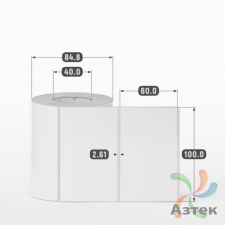 Этикетка самоклеящаяся 100х60 (рядов 1 по 500 шт) Полипропилен съемный клей в рулоне, втулка 40 мм (к) IQ code