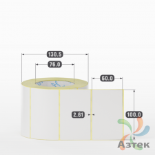 Термотрансферная этикетка 100х60 (рядов 1 по 1 000 шт) Полуглянец в рулоне, втулка 76 мм (к) IQ code
