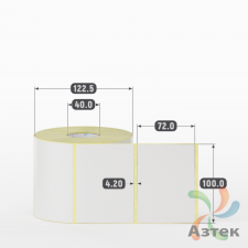 Термотрансферная этикетка 100х72 (рядов 1 по 1 000 шт) Полуглянец в рулоне, втулка 40 мм (к) IQ code