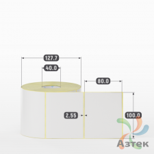Термотрансферная этикетка 100х80 (рядов 1 по 1 000 шт) Полуглянец в рулоне, втулка 40 мм (к) IQ code