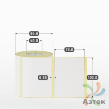 Термоэтикетка ЭКО 102х76 (рядов 1 по 500 шт)  в рулоне, втулка 40 мм (к) IQ code