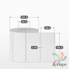 Этикетка самоклеящаяся 105х48 (рядов 1 по 1 000 шт) Полипропилен белый в рулоне, втулка 40 мм (к) IQ code 	