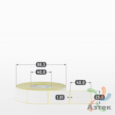 Термоэтикетка ЭКО 25х40 (рядов 1 по 1 000 шт)  в рулоне, втулка 40 мм (к) IQ code