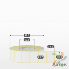 Термоэтикетка ЭКО 30х20 (рядов 1 по 1 800 шт)  в рулоне, втулка 40 мм (к) IQ code