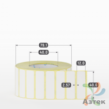 Термоэтикетка ЭКО 40х12 (рядов 1 по 2 000 шт)  в рулоне, втулка 40 мм (к) IQ code