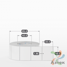 Этикетка самоклеящаяся 40х30 (рядов 1 по 1 000 шт) Полипропилен белый в рулоне, втулка 40 мм (к) IQ code 	