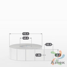 Этикетка самоклеящаяся 40х30 (рядов 1 по 2 000 шт) Полипропилен белый в рулоне, втулка 40 мм (к) IQ code 	