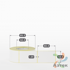 Термоэтикетка ЭКО 40х60 (рядов 1 по 500 шт)  в рулоне, втулка 40 мм (к) IQ code