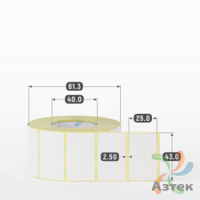 Термоэтикетка ЭКО 43х25 (рядов 1 по 1 000 шт)  в рулоне, втулка 40 мм (к) IQ code