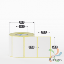 Термоэтикетка ЭКО 43х25 (рядов 1 по 400 шт)  в рулоне, втулка 25 мм (к) IQ code