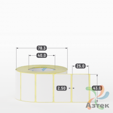Термоэтикетка ЭКО 43х25 (рядов 1 по 900 шт)  в рулоне, втулка 40 мм (к) IQ code
