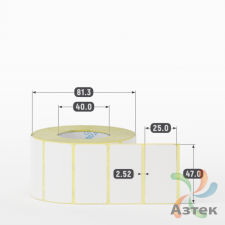 Термоэтикетка ЭКО 47х25 (рядов 1 по 1 000 шт)  в рулоне, втулка 40 мм (к) IQ code