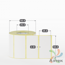 Термоэтикетка ТОП 50х25 (рядов 1 по 500 шт)  в рулоне, втулка 25 мм (к) IQ code