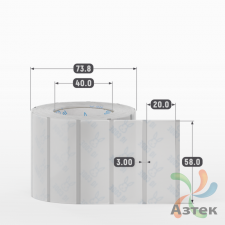 Этикетка самоклеящаяся с печатью 58х20 (рядов 1 по 1 000 шт) Прозрачный полипропилен в рулоне, втулка 40 мм (к) IQ code + Черная метка