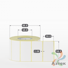Термоэтикетка ЭКО 58х30 (рядов 1 по 1 000 шт)  в рулоне, втулка 40 мм (к) IQ code