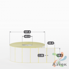 Термоэтикетка ЭКО 58х30 (рядов 1 по 3 000 шт)  в рулоне, втулка 40 мм (к) IQ code