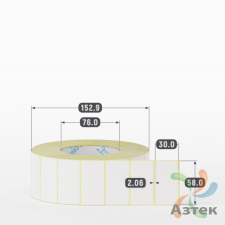 Термоэтикетка ЭКО 58х30 (рядов 1 по 3 000 шт)  в рулоне, втулка 76 мм (к) IQ code