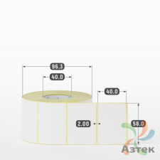 Термоэтикетка 58х40 (рядов 1 по 1000 шт) Termo ECO, втулка 40 мм (к) IQ code (подходит для Вайлдберриз)