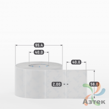 Этикетка самоклеящаяся 58х40 (рядов 1 по 1 000 шт) Прозрачный полипропилен в рулоне, втулка 40 мм (к) IQ code