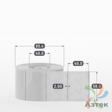 Этикетка самоклеящаяся с печатью 58х40 (рядов 1 по 1 000 шт) Прозрачный полипропилен в рулоне, втулка 40 мм (к) IQ code + Черная метка