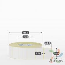 Термотрансферная этикетка 58х40 (рядов 1 по 3 000 шт) Полуглянец в рулоне, втулка 76 мм (к) IQ code