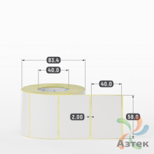 Термотрансферная этикетка 58х40 (рядов 1 по 700 шт) Полуглянец в рулоне, втулка 40 мм (к) IQ code
