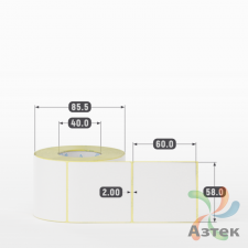 Термоэтикетка ЭКО 58х60 (рядов 1 по 500 шт)  в рулоне, втулка 40 мм (к) IQ code