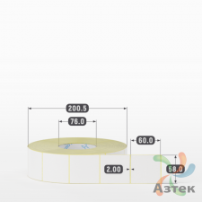 Термоэтикетка ТОП 58х60 (рядов 1 по 3 000 шт)  в рулоне, втулка 76 мм (к) IQ code