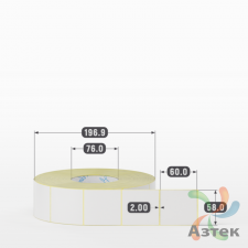 Термотрансферная этикетка 58х60 (рядов 1 по 3 000 шт) Полуглянец в рулоне, втулка 76 мм (к) IQ code