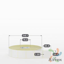 Термотрансферная этикетка 58х60 (рядов 1 по 5 000 шт) Полуглянец в рулоне, втулка 76 мм (к) IQ code