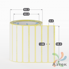 Термоэтикетка ЭКО 58х8 (рядов 1 по 500 шт)  в рулоне, втулка 40 мм (к) IQ code