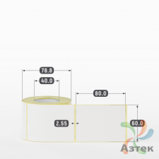 Термоэтикетка ЭКО 60х80 (рядов 1 по 300 шт)  в рулоне, втулка 40 мм (к) IQ code