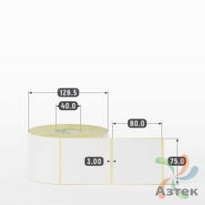 Термоэтикетка ЭКО 75х80 (рядов 1 по 1 000 шт)  в рулоне, втулка 40 мм (к) IQ code