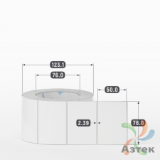 Этикетка самоклеящаяся 76х50 (рядов 1 по 1 000 шт) Полипропилен белый в рулоне, втулка 76 мм (к) IQ code 	