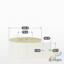 Термоэтикетка ЭКО 80х40 (рядов 1 по 3 000 шт)  в рулоне, втулка 76 мм (к) IQ code