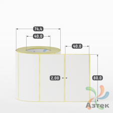 Термоэтикетка ЭКО 80х40 (рядов 1 по 500 шт)  в рулоне, втулка 40 мм (к) IQ code