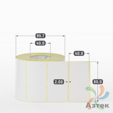 Термотрансферная этикетка 80х40 (рядов 1 по 1 000 шт) Полуглянец в рулоне, втулка 40 мм (к) IQ code