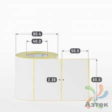 Термоэтикетка ЭКО 80х50 (рядов 1 по 500 шт)  в рулоне, втулка 40 мм (к) IQ code