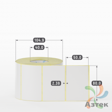 Термотрансферная этикетка 80х50 (рядов 1 по 1 000 шт) Полуглянец в рулоне, втулка 40 мм (к) IQ code