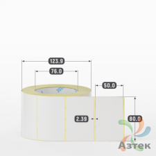 Термотрансферная этикетка 80х50 (рядов 1 по 1 000 шт) Полуглянец в рулоне, втулка 76 мм (к) IQ code