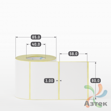 Термоэтикетка ЭКО 80х58 (рядов 1 по 500 шт)  в рулоне, втулка 40 мм (к) IQ code