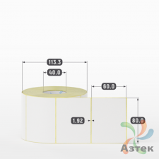 Термоэтикетка ЭКО 80х60 (рядов 1 по 1 000 шт)  в рулоне, втулка 40 мм (к) IQ code