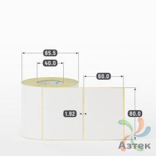 Термоэтикетка ЭКО 80х60 (рядов 1 по 500 шт)  в рулоне, втулка 40 мм (к) IQ code